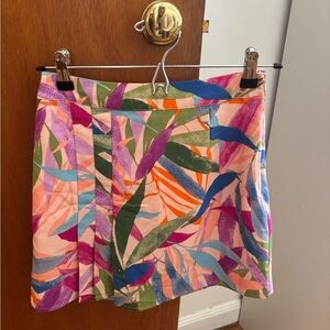 Sage Multicolor Abstract Mini Skirt